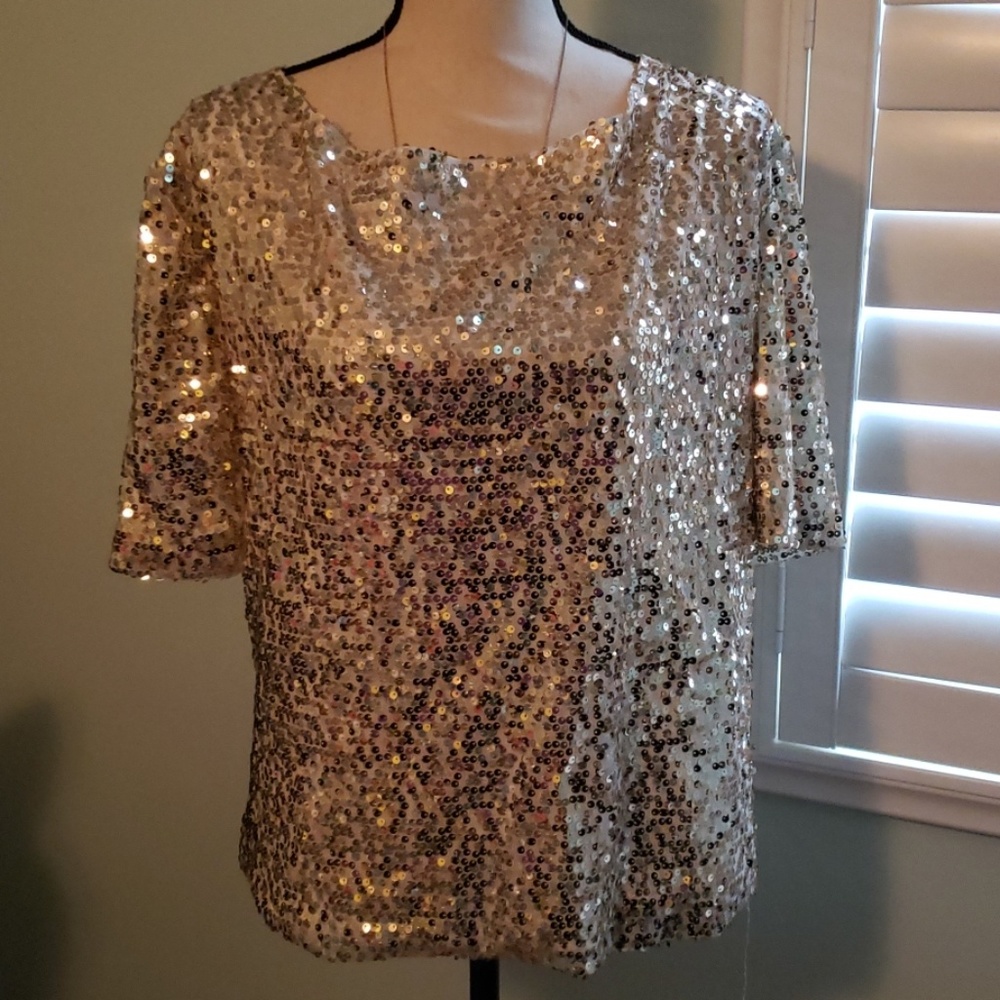Gold sequined top